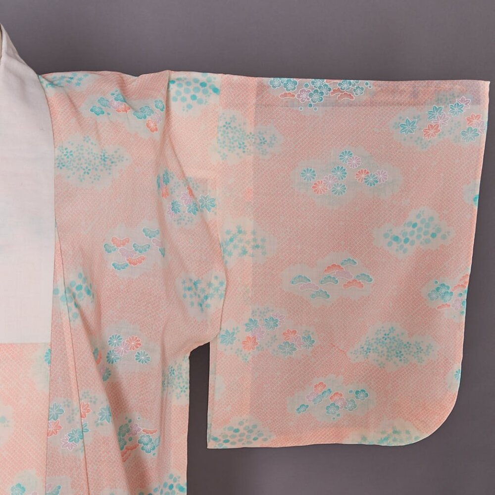 1960 Juban Pink Cherry Blossom Kimono Robe